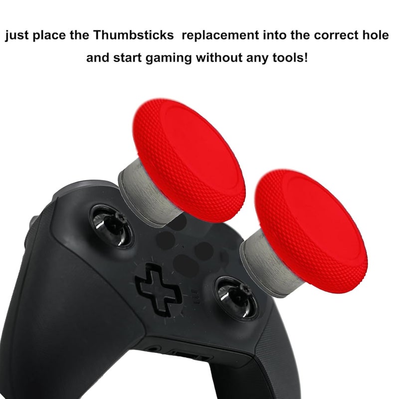 Anglepingping Store 2 Pack Elite 2 Controller Short Thumbsticks Replacement for Xbox Elite Series 2 Controller,0.39in Standard Height Concave Magnetic Analog Short Joysticks for Elite Series 2 Core Controller (Red) - Image 4